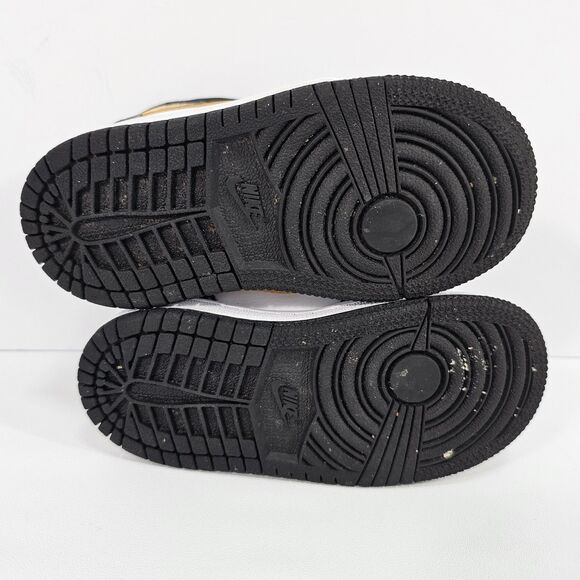 Nike Air Jordan 1 Mid TD White Pollen Black Sneakers 640735-177 Size 7C (13 cm) - Picture 4 of 8